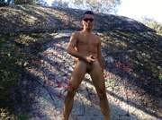 Naked in a public park